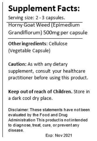 Horny Goat Weed 10:1 Extract Capsules
