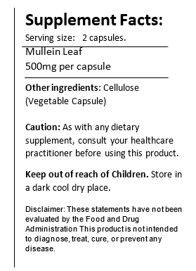 Mullein Leaf Capsules for Lungs (60 Capsules)