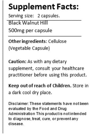 Black Walnut Hull Capsules (Anti- Parasite)