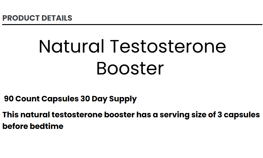 Natural Testosterone Booster (90) Capsules