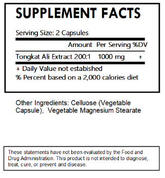 Tongkat Ali 200:1 Extract Capsules