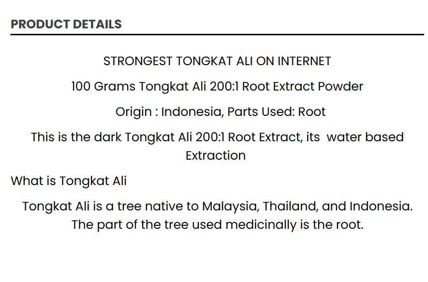 Tongkat Ali Extract Powder (4oz)